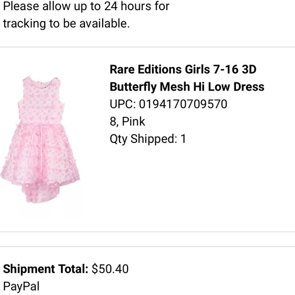 Girls pink 3d hi low butterfly mesh dress 8 rare editions - Picture 7 of 8